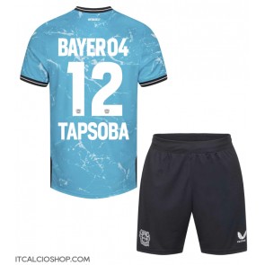 Bayer Leverkusen Edmond Tapsoba #12 Terza Maglia Bambino 2023-24 Manica Corta (+ Pantaloni corti)